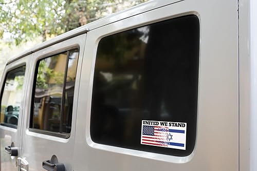 Miniatura 5 de United We Stand USA - Adhesivo con la bandera de Israel con adhesivo de bandera de Israel, varios tamaños, para uso en interiores y exteriores,