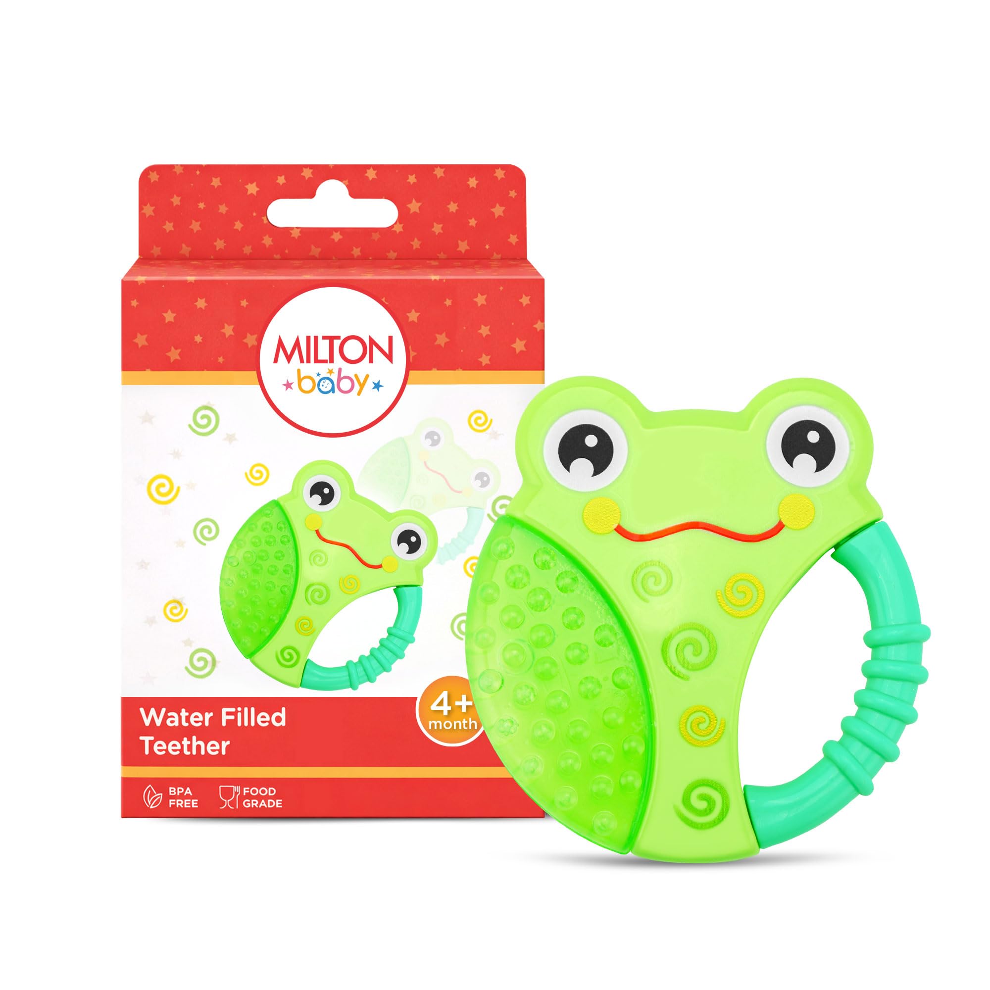 Milton Baby Frog Water Filled Teether I ISI Certified I BPA Free-Food Grade Material I Filled with 100% Purified Water I Easy Grip I 2-in-1 Hard Cum Soft Surface for Gum Massage I 4+ Month I Green-image-10