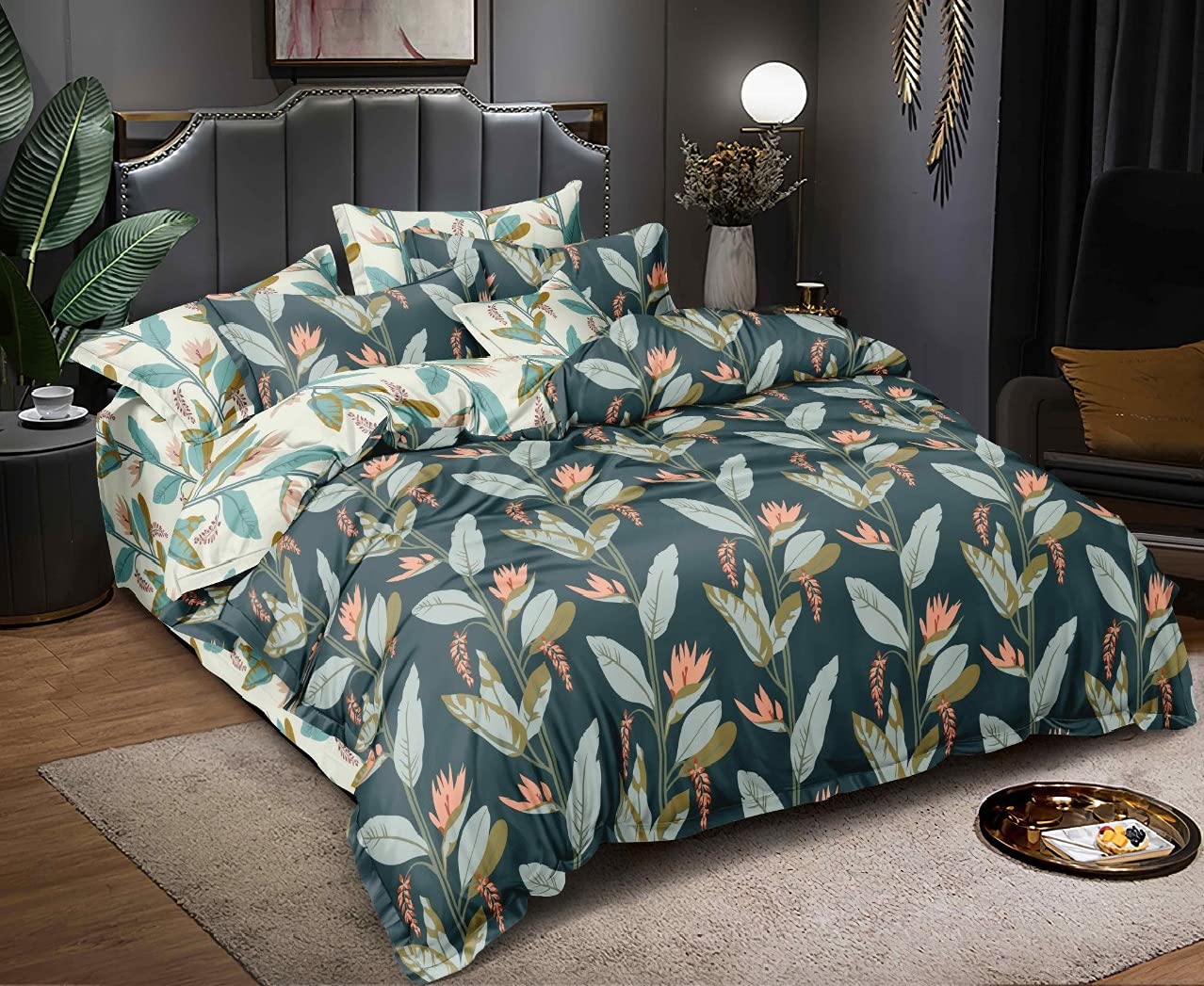 Soft Microfiber Printed Double Duvet/Quilt/Razai/Comforter Cover 90"x 100" Inches Multicolor Design-7-image-13