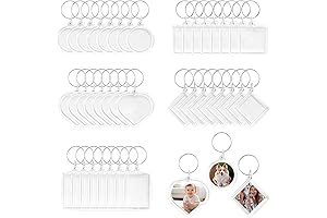 BRT Bearingshui Acrylic Photo Frame Keychain: 50pcs Pendant Picture Frame Keyrings