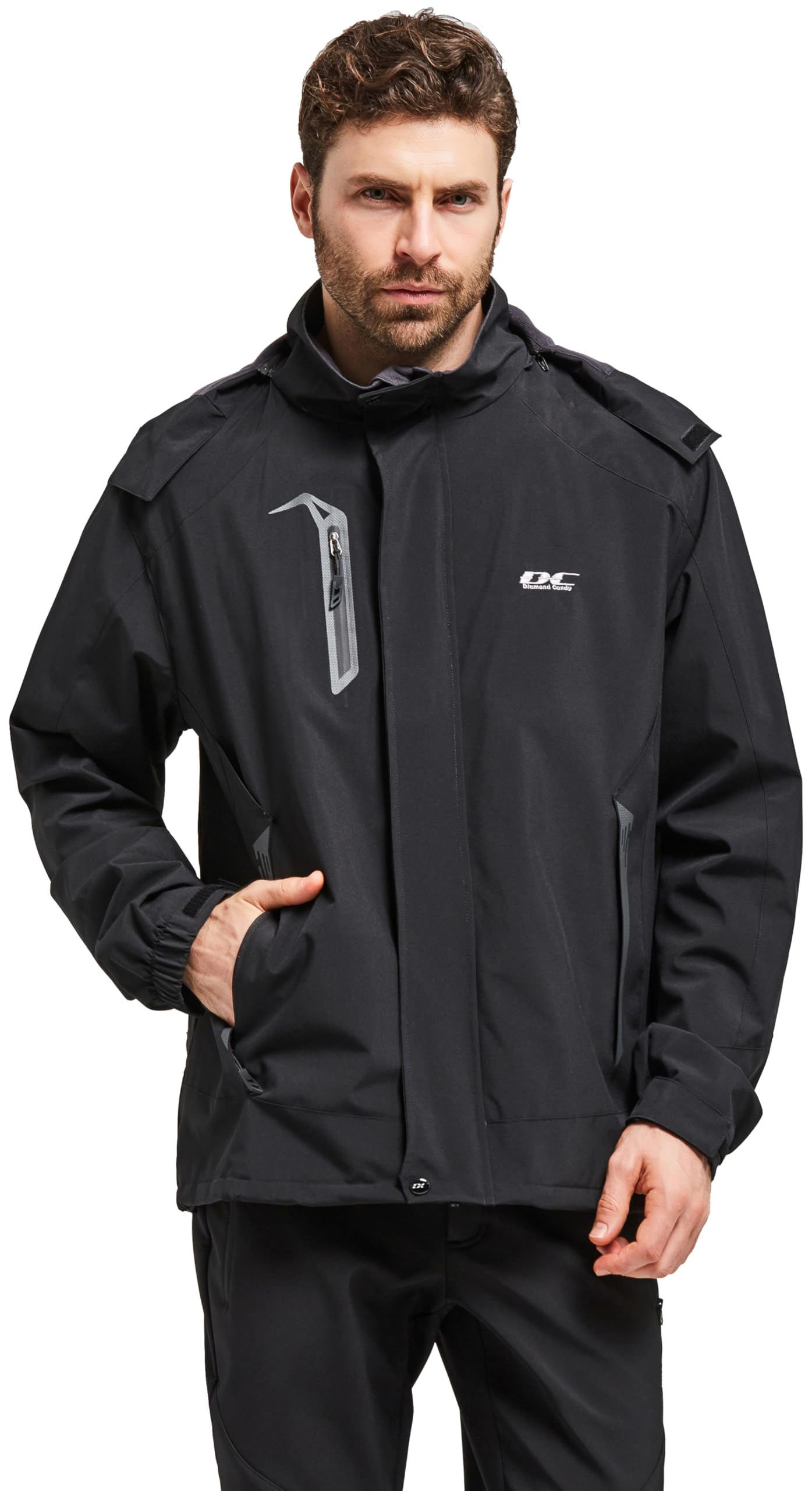 Übergangsjacke Herren Softshelljacke für Herren mit Kapuze Regenjacke Herren wasserdicht outdoor Jacken für Wandern Camping