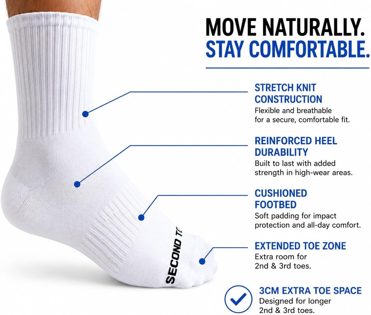 Socks, 6 pairs of -Men's performance crew socks