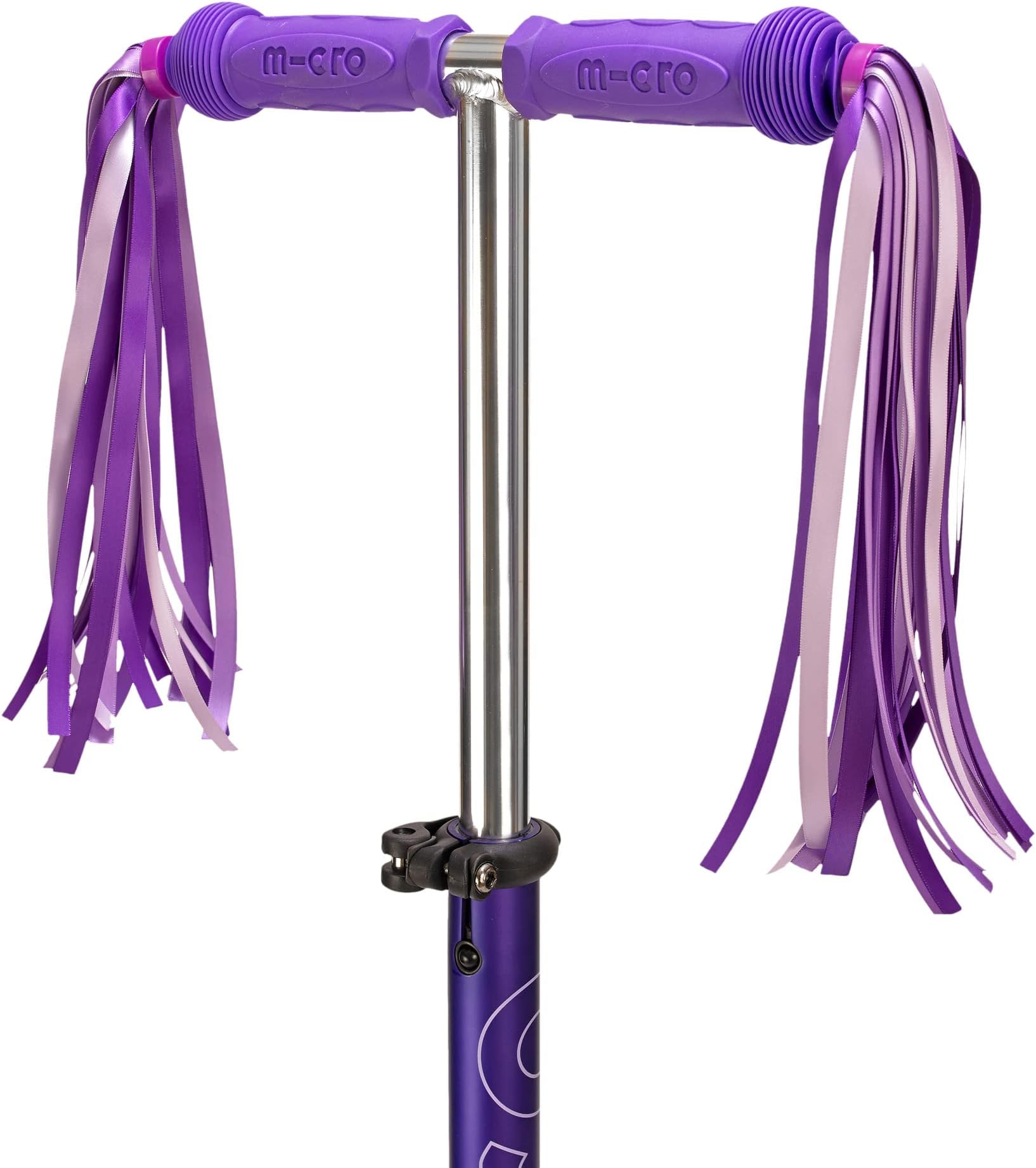 Micro Scooters | Scooter Ribbons | Handlebar Streamers Tassels | Waterproof | Mini, Maxi, Cruiser | Boys & Girls | Purple