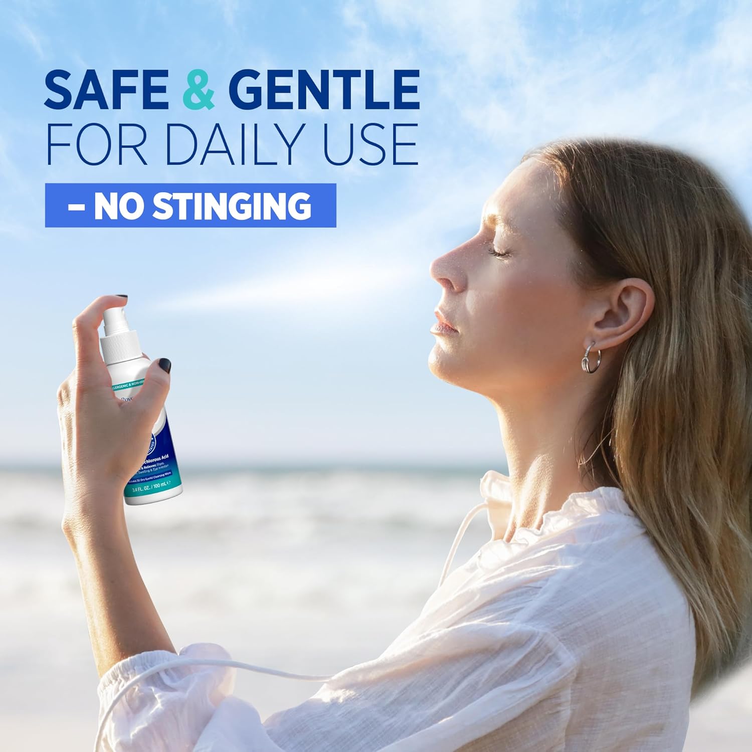 RoyceDerm Stye Eye Spray Eyelid Cleaner – Gentle Hypochlorous Acid Eyelid & Lash Cleanser Mist, Fast Soothing Eyelid Cleansing Formula with 30 Dry Eyelid Wipes – Daily Eye Care – 3.4 fl oz - Image 5