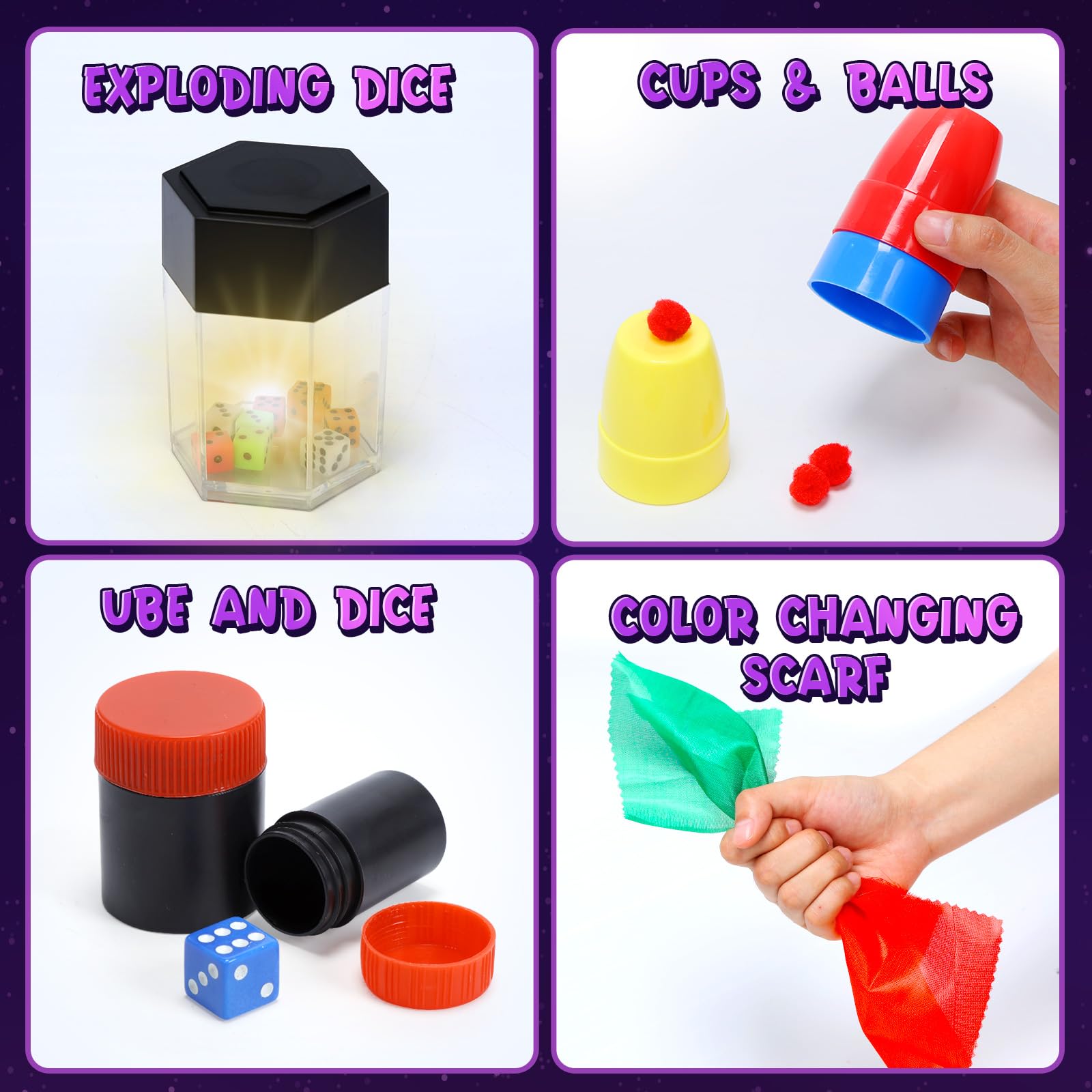 Kit de mago, disfraz de mago para juegos de simulación, trucos de magia para niños de 6 a 8 años, juego de magia para principiantes, regalo de cumpleaños para niños y niñas, 6, 7, 8, 9, 10, 11 5
