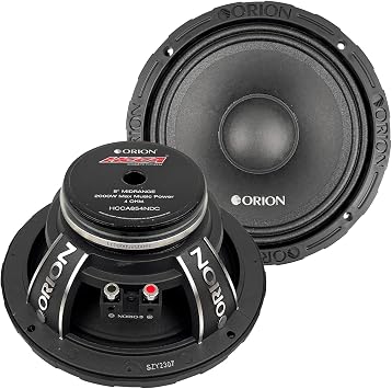 Orion HCCA854NDC HCCA Series 8 Ultra Efficient Neodymium Midrange Dust Cap Loudspeakers, 2000W Max Power, 500W RMS, 4 Ohm, 2.5 Voice Coil - High Output Pro Car Audio, Premium Quality Speakers Pair