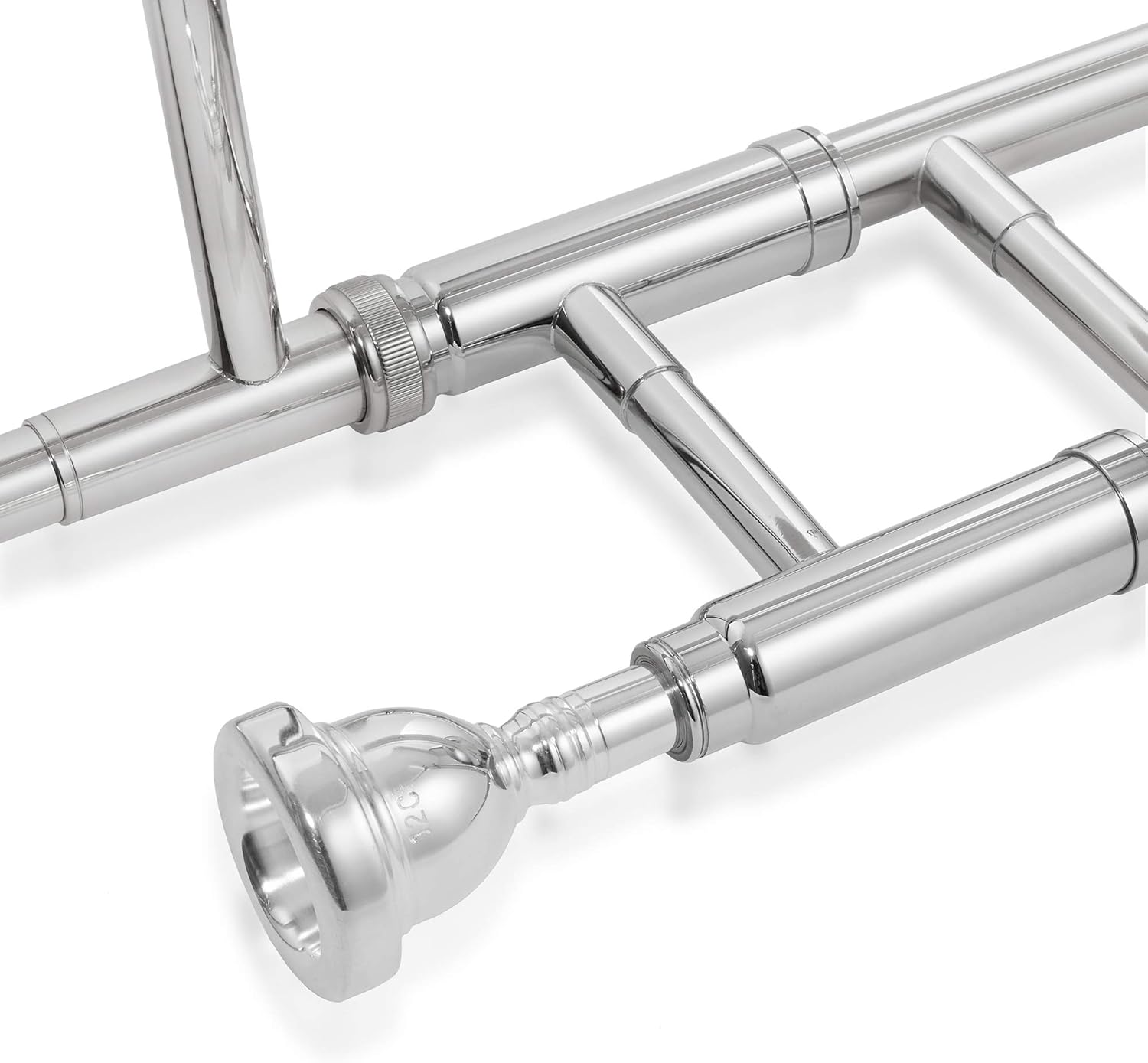 Ashthorpe Bb Tenor Slide Trombone with Nickel Plated Finish - Includes Case, Mouthpiece, Gloves, Cleaning Cloth, Slide Grease : Musical Instruments