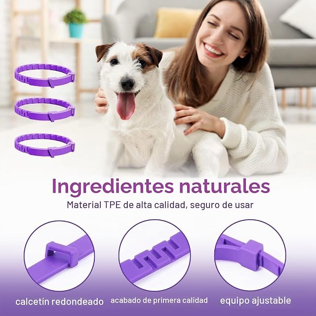 Foto 2 de 7 de 2 Pieza Collar Calmante 62cm para Perros Medianos Grandes y Gatos Ajustable