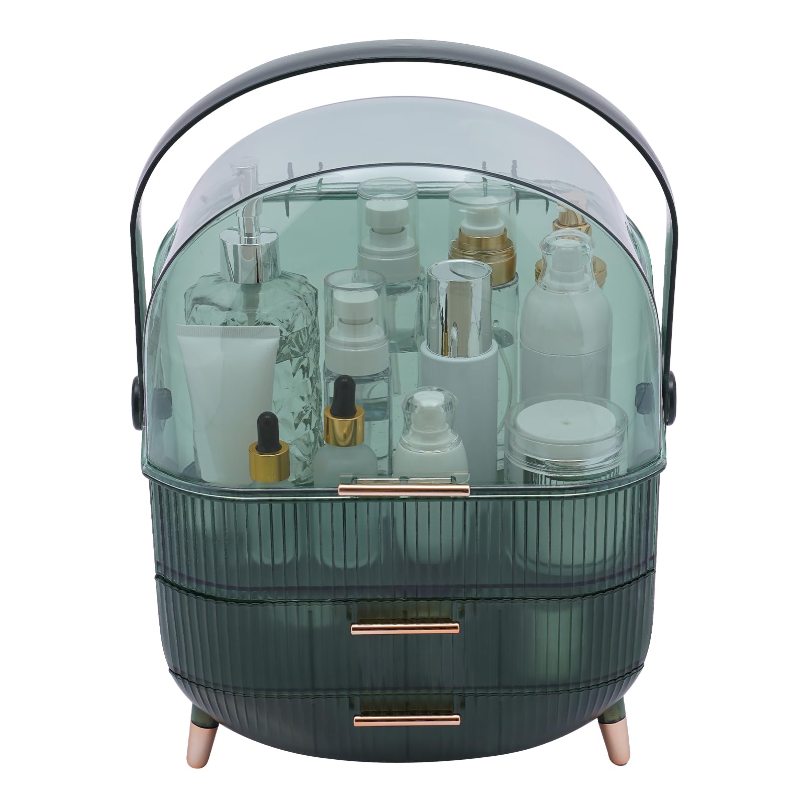 Organisateur De Maquillage 3 Étages - Style Nordique Épuré Avec Supports En Acier - Idéal Pour Coiffeuse, Salle De Bain, Cadeaux Femme