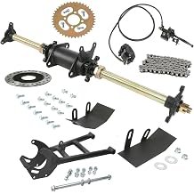 710mm 28" Go-kart Rear Axle Complete 3 Lug Hub Kit w/Swingarm Fork Frame with Brake Caliper, 428 Sprocket Chain Assembly for GY6 125cc 110cc 150cc 200cc Go kart ATV Quad Mini bike
