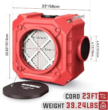 Air Scrubber 550CFM 3-Stage Stackable Negative HEPA Air Machine