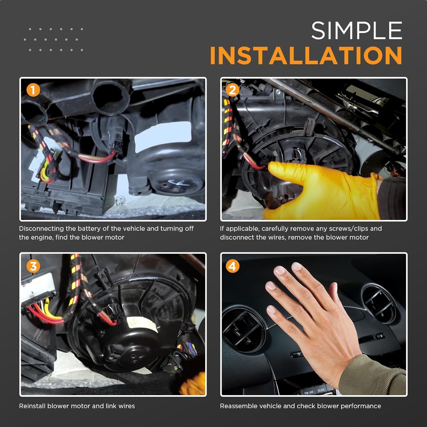 HVAC Blower Motor 700237 Compatible with Ford F-150 09-14 / Expedition 09-17, Compatible with Lincoln Navigator 09-17, Heater Blower AC Fan for CL1Z19805A, PM9364 Blower