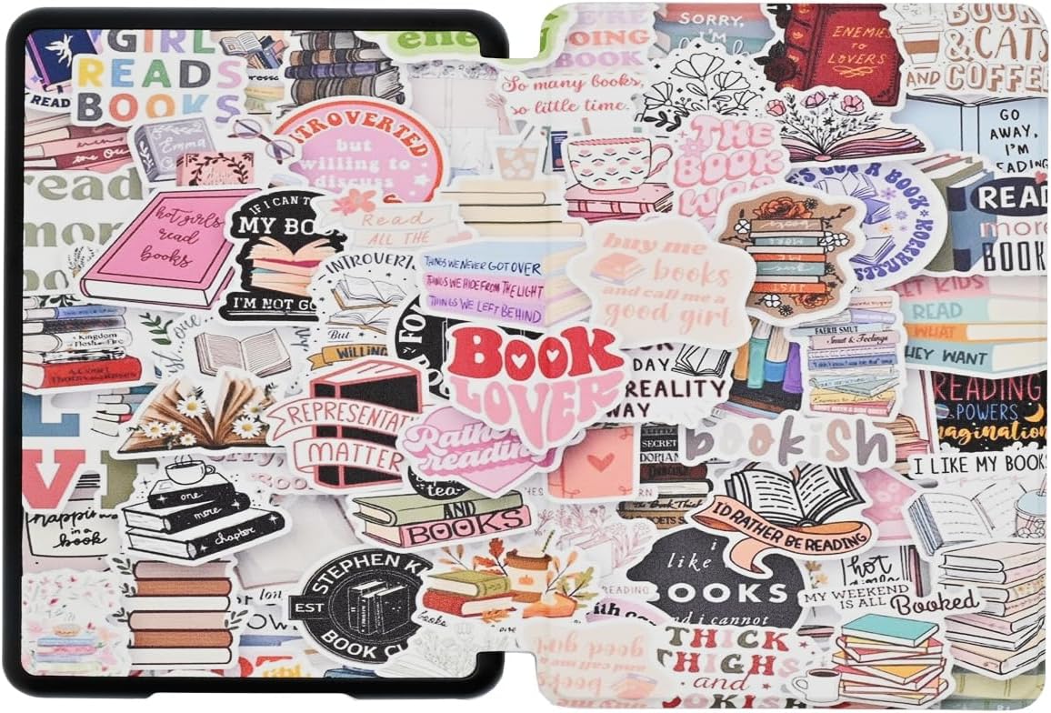 Case for 6.8" Kindle Paperwhite (11th Generation-2021) and Kindle Paperwhite Signature Edition, Bookish Book Lovers Premium PU Leather Cover with Auto Sleep Wake, Hand Strap