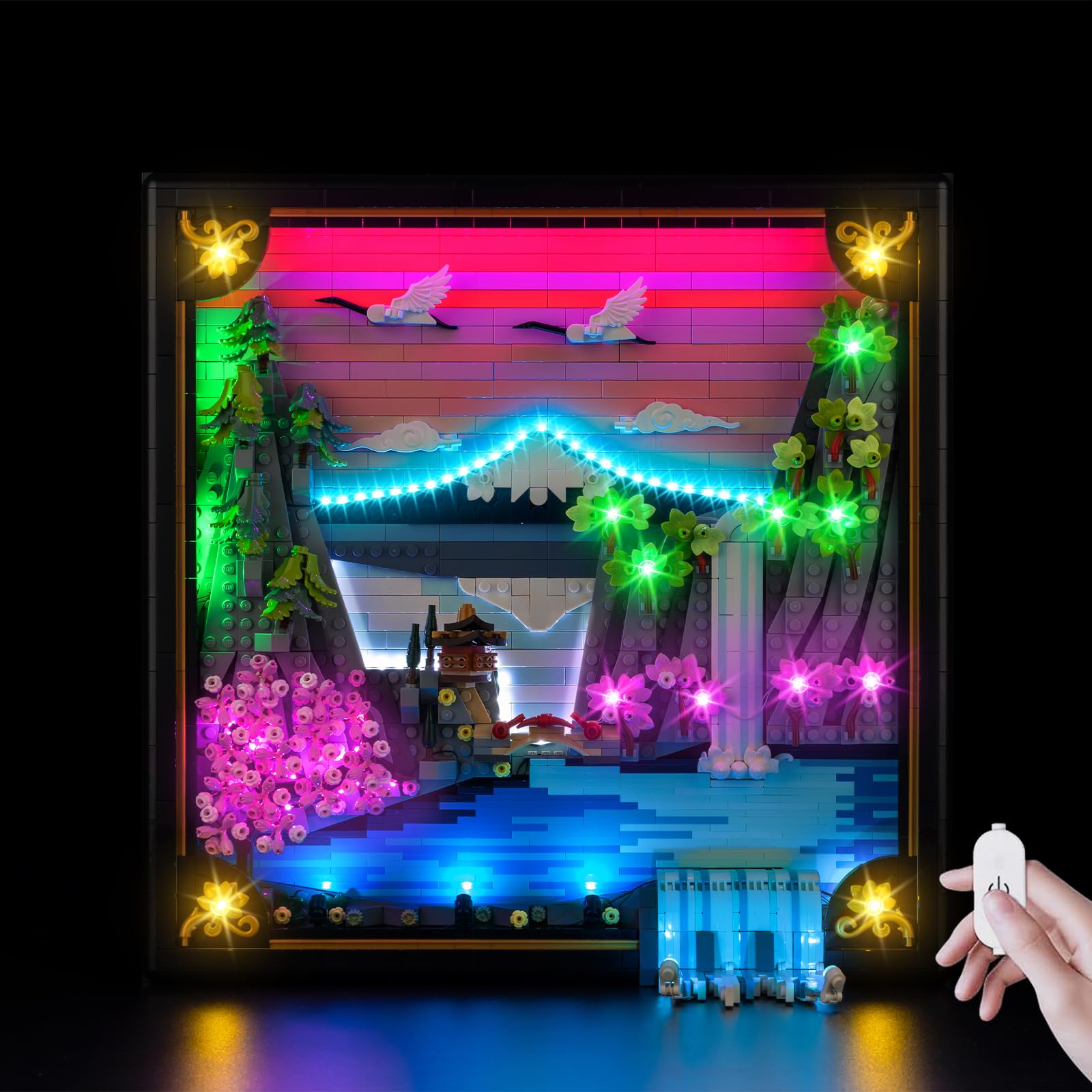Kyglaring Led Licht Kompatibel mit Lego Art Japanische Kirschblütenlandschaft 31218 Bausteine, LED Beleuchtungszubehör für das Lego Modellset 31218, Touch Version (Nicht Enthalten Modell)