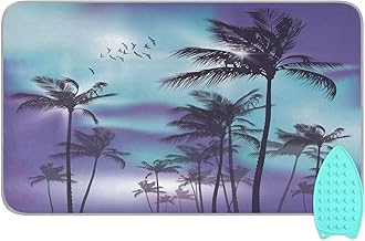 Blueangle Palm Trees at Sunset Ironing Mat, Portable Travel Ironing Blanket, Heat Resistant Ironing Pad Cover for Washer, Dryer, Table Top, Countertop, Small Ironing Board