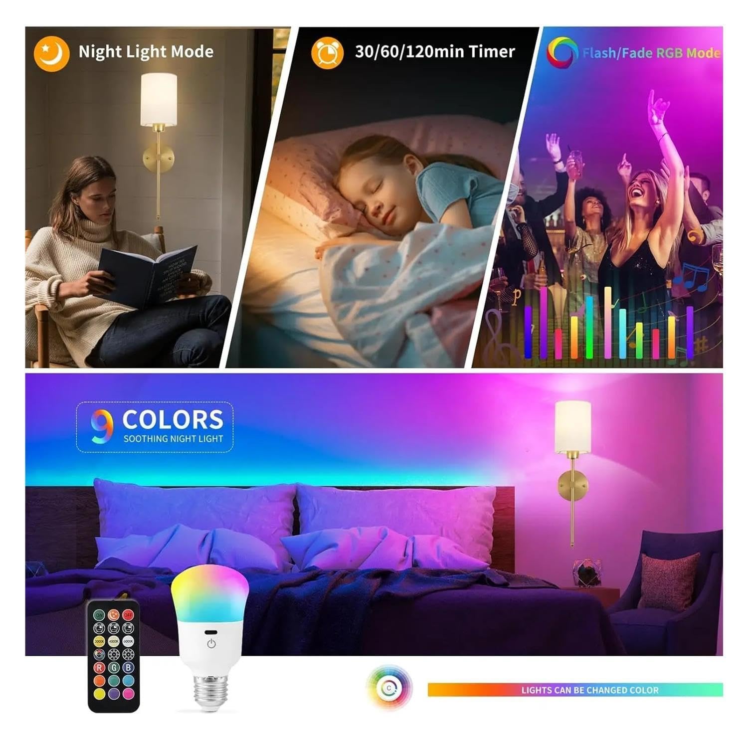 Lampadina LED ricaricabile tramite USB con telecomando RGB dimmerabile(2PCS)