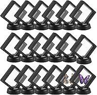 DIVINA VITAE 30 Pack 3D Floating Display Cases 2.7" - Transparent PE Film Shadow Boxes for Challenge Coins, AA Medallions, Jewelry, Gems & Rocks