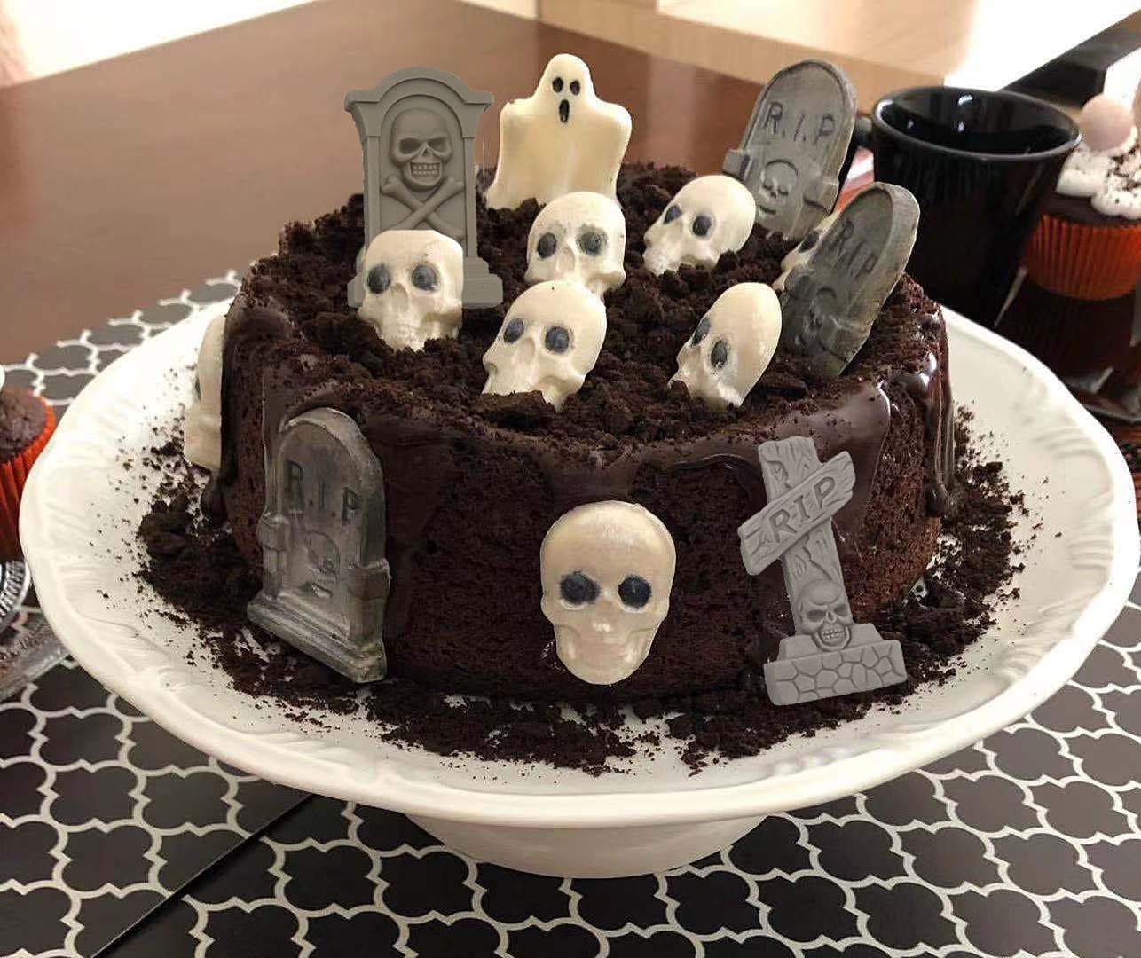 Moule à Gâteau Halloween En Silicone 3D - Formes Horreur Pour Cake Pops, Chocolats, Fondant - 3 Tailles - 8