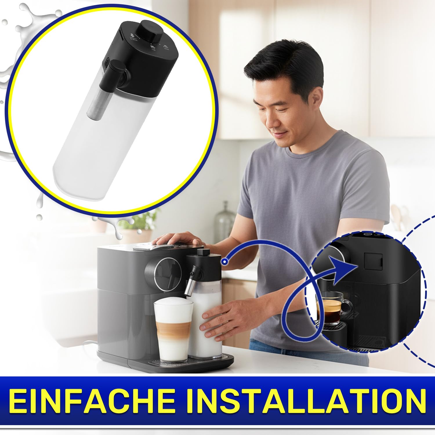 Milchbehälter für Kapsel Kaffeemaschine 7313293444 für Delonghi