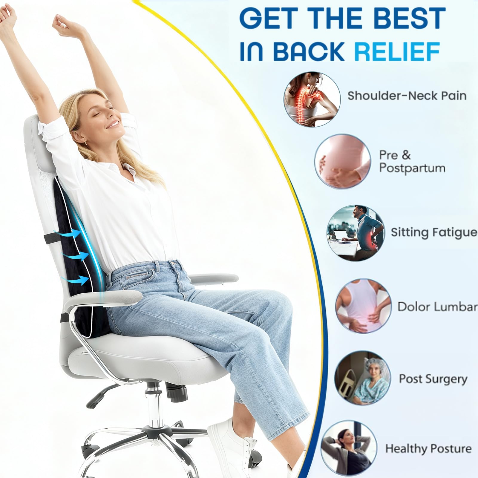 Lumbar Support Pillow for Office Chair Car Lumbar Pillow, Memory
