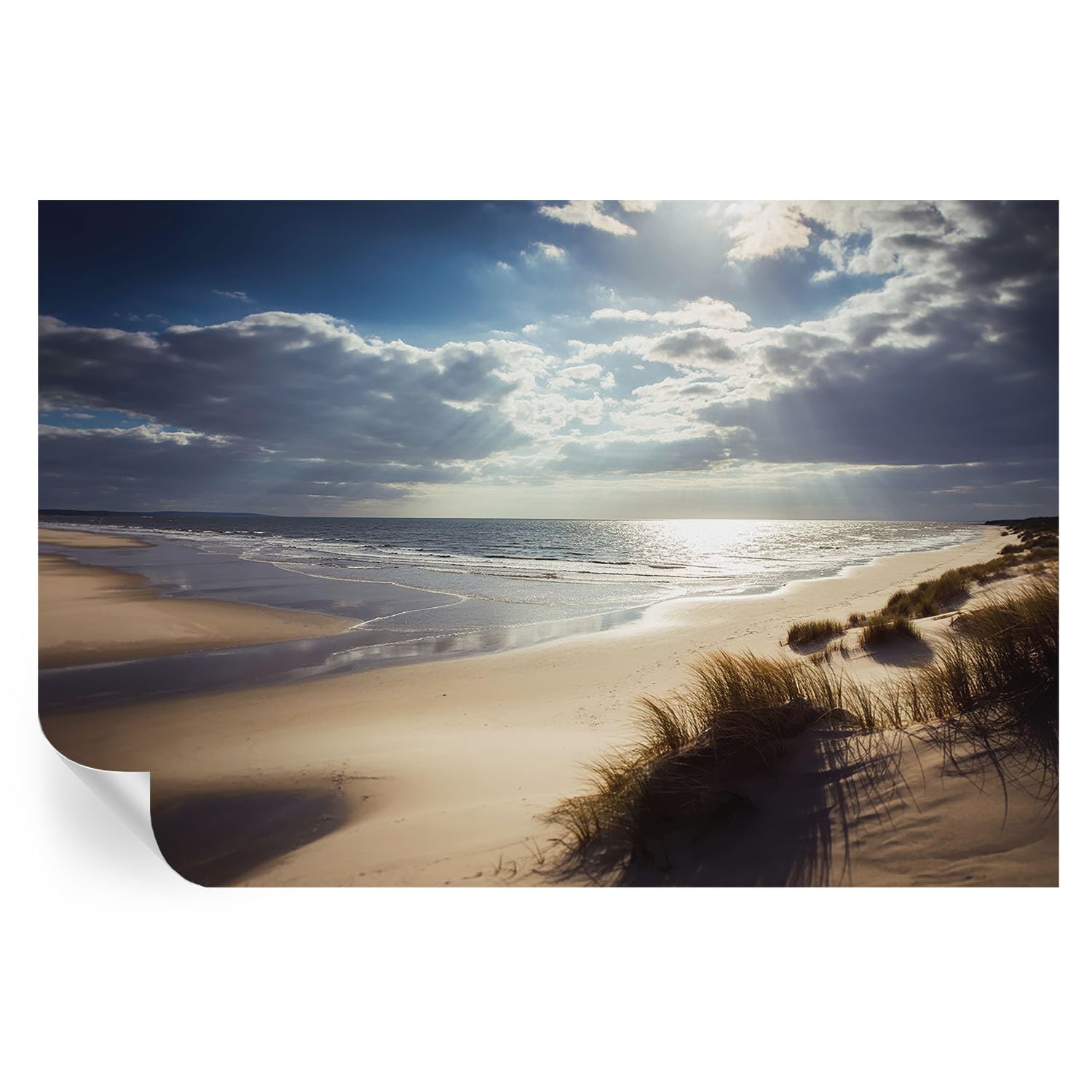 Papel pintado adhesivo para dormitorio 104x70 cm con estampados ilustrados Costa radiante fáciles