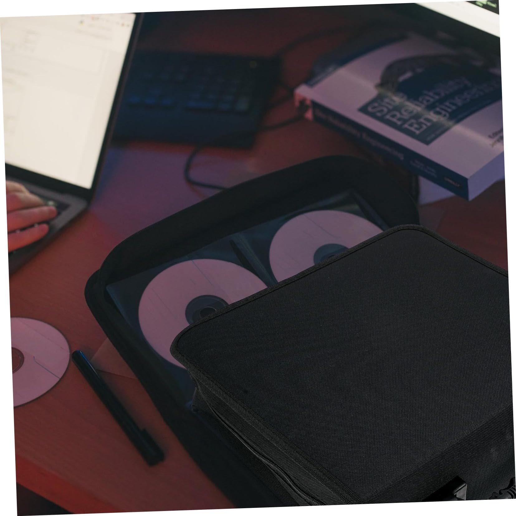 Alipis Custodia Porta CD Dvd da 240 Pezzi Oxford Nero Manico, Organizer Portatile per Collezioni di CD e Dvd, per Amanti dei Giochi e Film