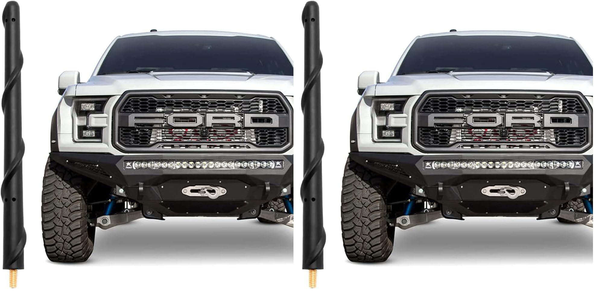 BASIKER Short Antenna for Ford F150 F-150 2009-2024 2025 2026, Ford F150 Accessories, 7 Inch Truck Car F250 F350 Antenna Replacement for AM FM Reception (Pack of 2)