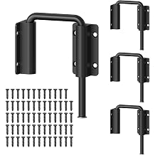 New Patio Sliding Door Loop Lock - 2-3/8 Inch U-Shaped Loop Latch, 90/180 Degree Home Security Lock for Sliding Doors, Windows, Barns, Gardens, Screens Black-4 Pcs