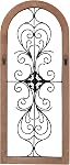Sintosin Rustic Wood and Metal Wall Art Decor 13 X 32 Inches, Hanging Distressed White Frames with Black Wrought Iron Wall Decor, Handmade Entryway Wall Decor for Living Room Couch Bedroom Hallway