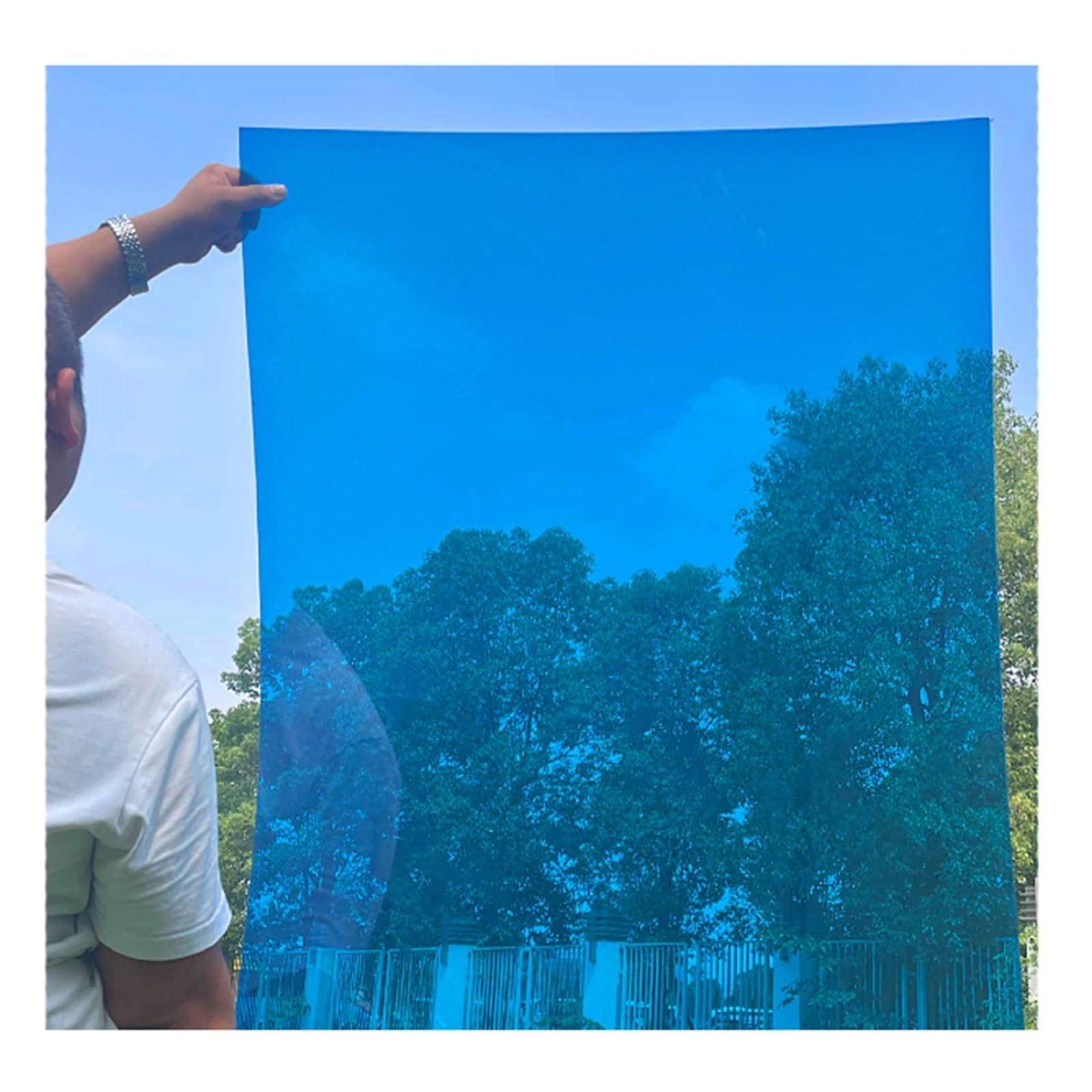 Hoja de techo de policarbonato azul – Paneles de plástico impermeables con protección UV para jardín al aire libre, invernadero, toldo de repuesto para cochera (0,50 m x 1,0 m)