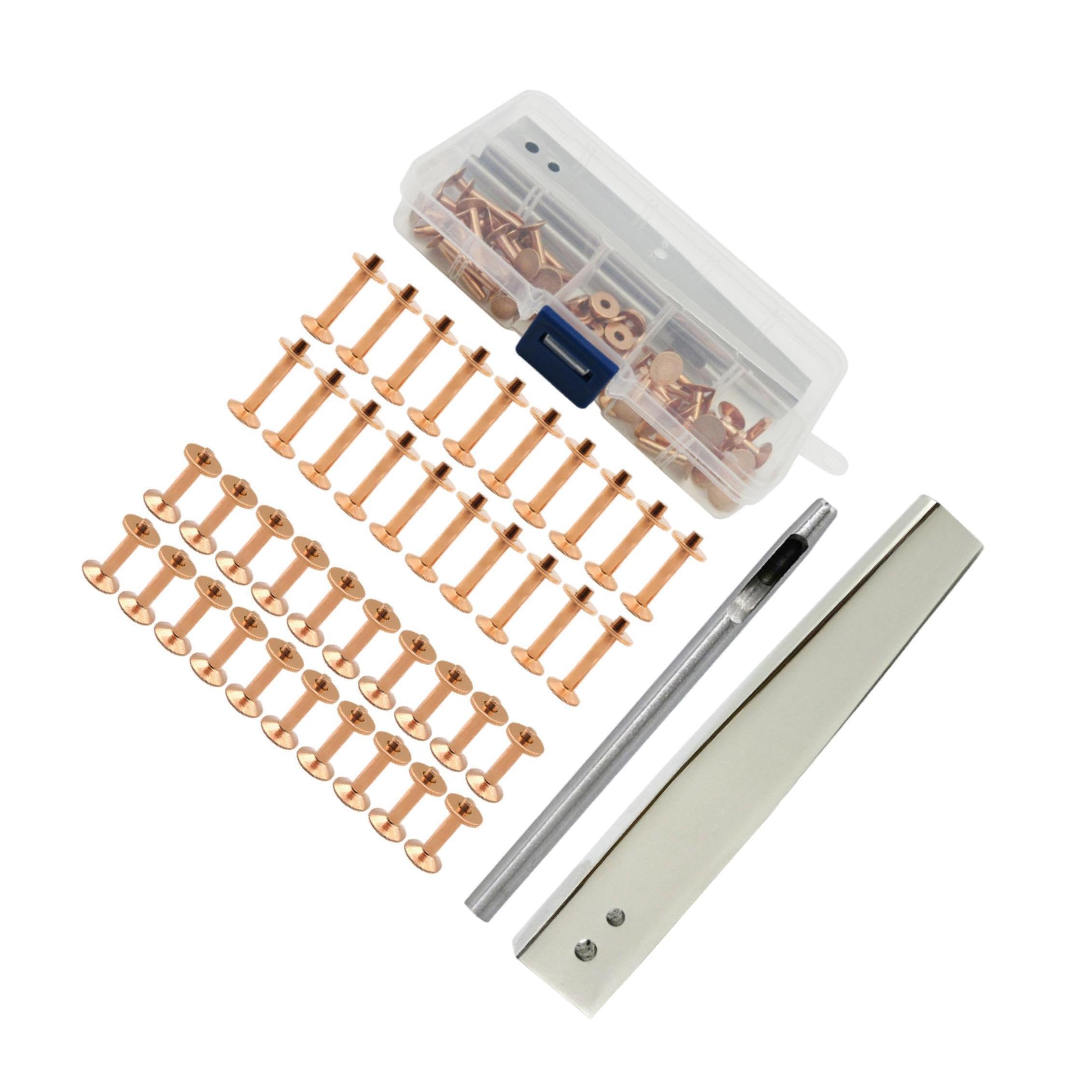 Qixcxaz Crafting Rivet Leather Rivet Kit Tubular With Installation Tool Dual Functionality Enhances Leather Projects While Supporting For Creative Expressions Double Cap Rivets