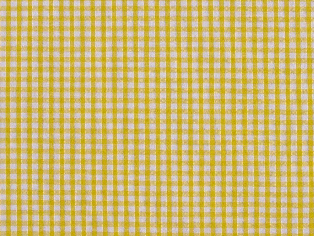 1/8” Gingham Check Polycotton Fabric Chequered Medium Weight Material Dressmaking Curtains Soft Furnishing Table Covers Arts and Crafts (1 Metre, Yellow)