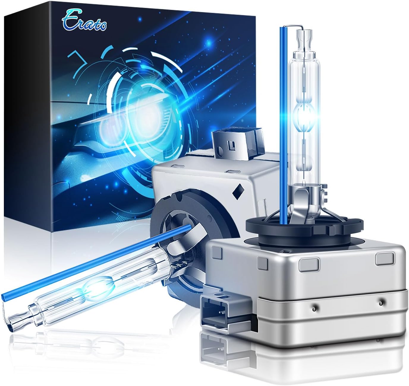 Erato D1S Xenon Headlight Bulbs 8000K 35W Ice Blue Xenon Bulbs 12V Car Replacement Bulbs- Pack of 2