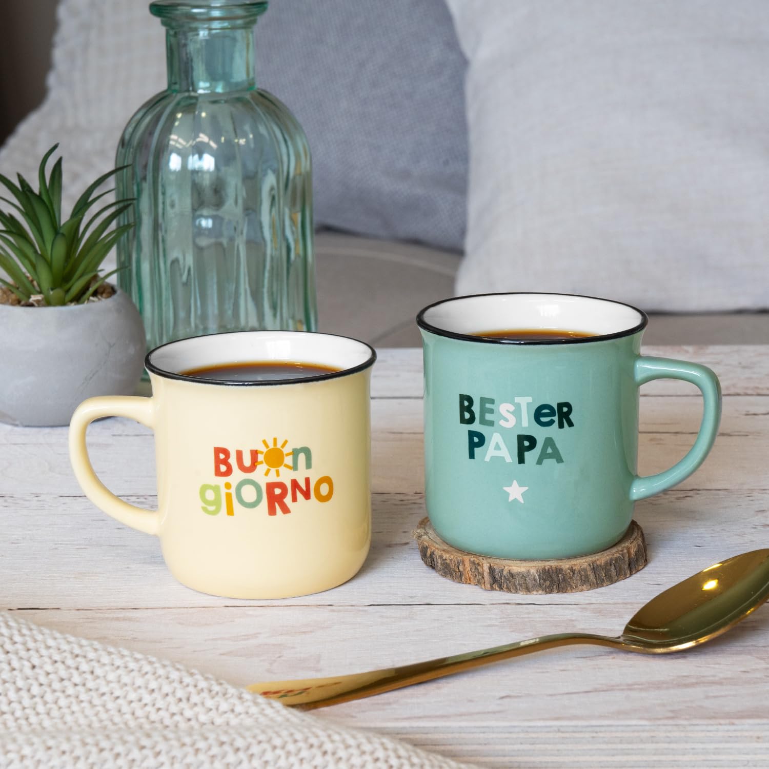 GRUSS & CO Filiżanka do espresso z motywem Buon Giorno | Mini filiżanka z porcelany, 10 ml, torebka z banderolą prezentową | prezent dla przyjaciół, urodziny | 74744