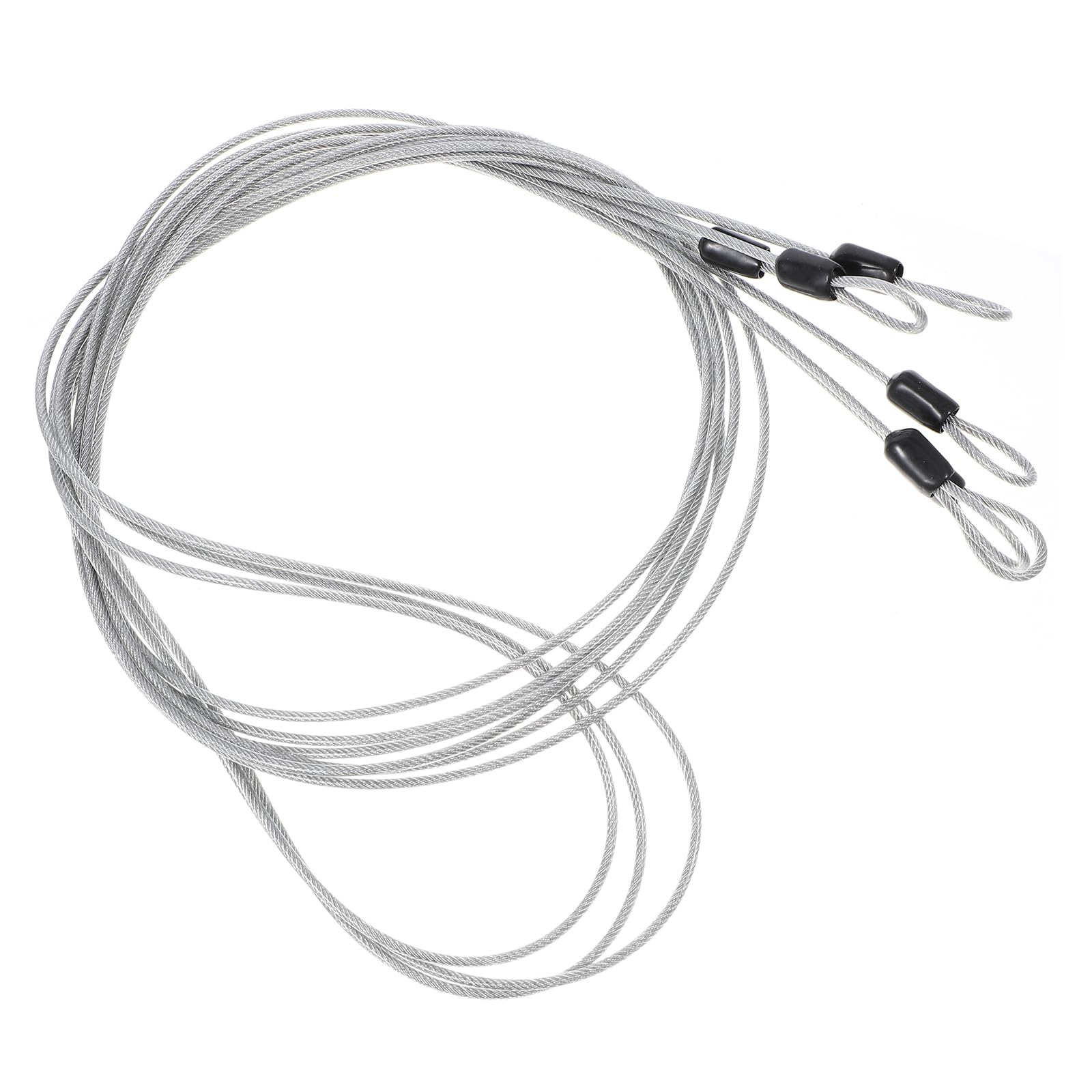 3Pcs 2M Braided Stainless Steel Wire Rope with Protective Plastic Coating for Picture Hanging Stair Railing