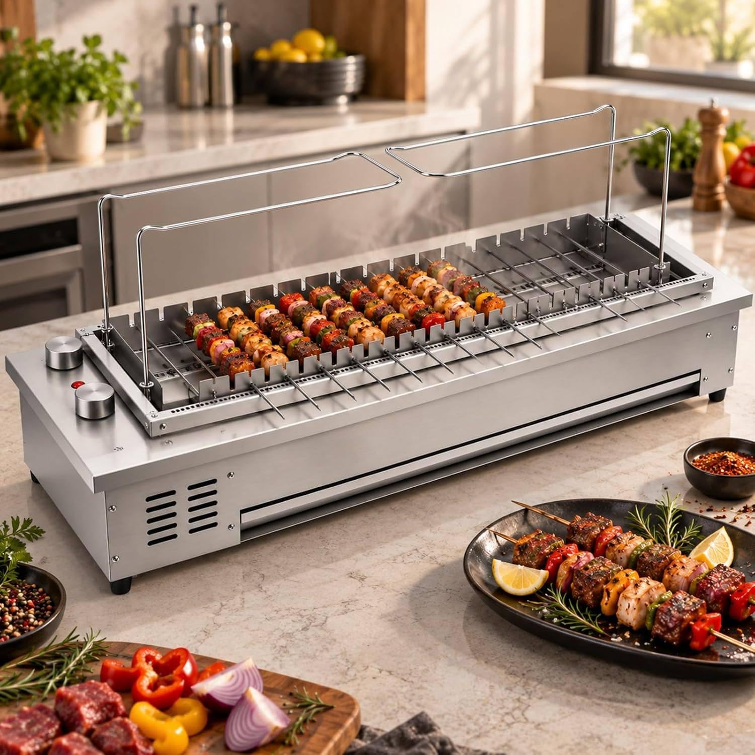Barbecue Elettrico, Grill Spiedini, Macchina Spiedini 16grids
