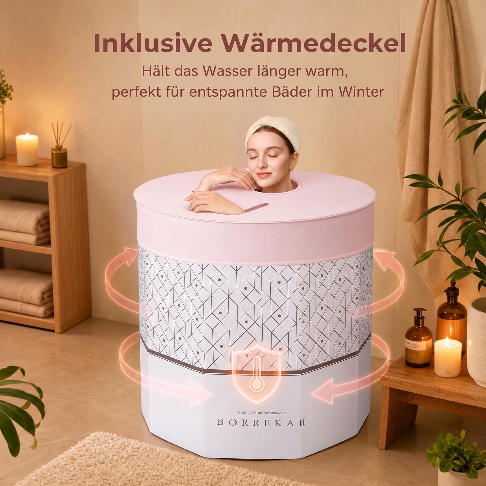 Faltbare Badewanne für Erwachsene,Sitzbadewanne Outdoor, Grau