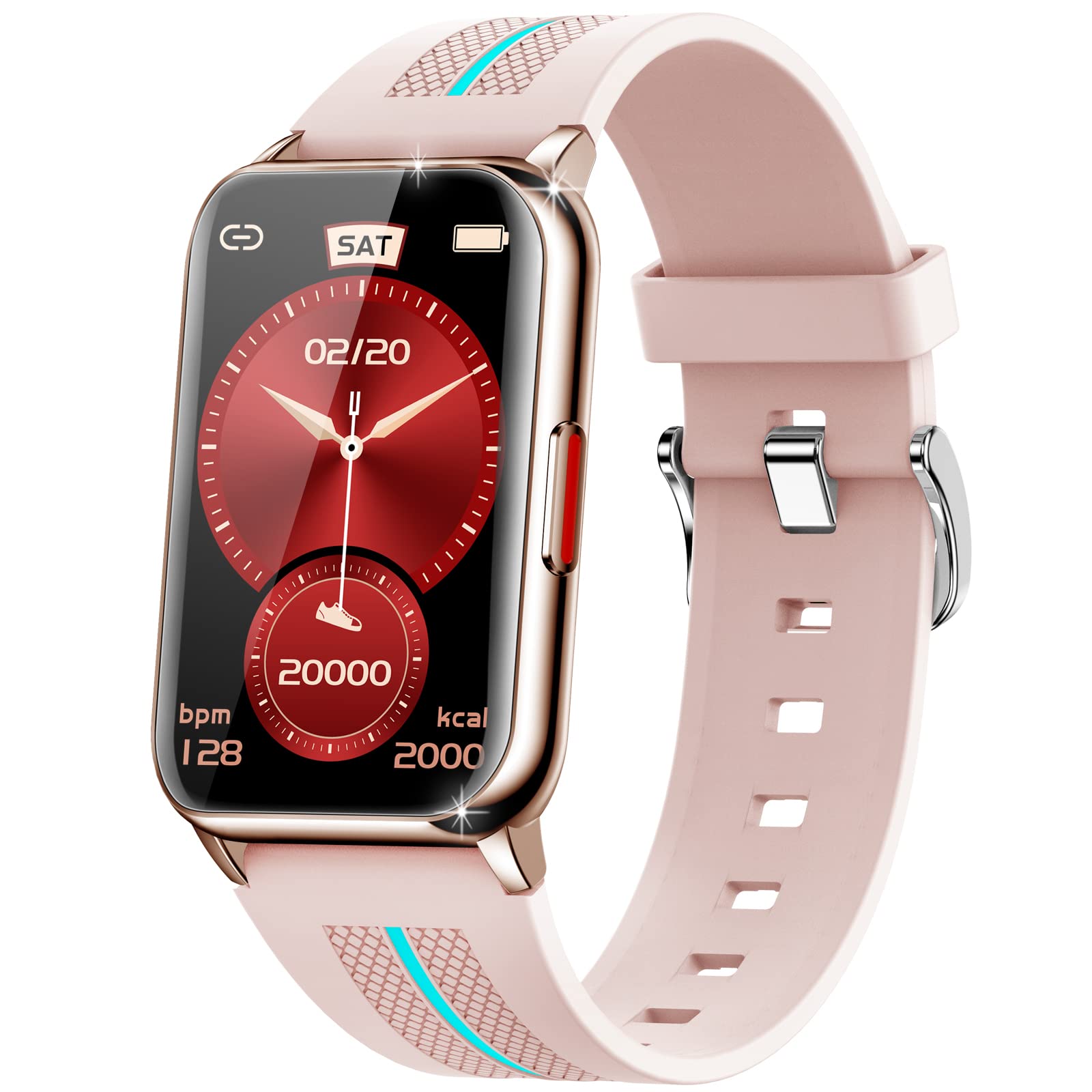 Smart Watch,1.57'' Fitness Tracker with Heart Rate Blood Pressure Sleep Monitor,Step Counter Smart watch with Message Notification IP68 Waterproof for Women,Men,Teenagers (1.57inch, rosegold)