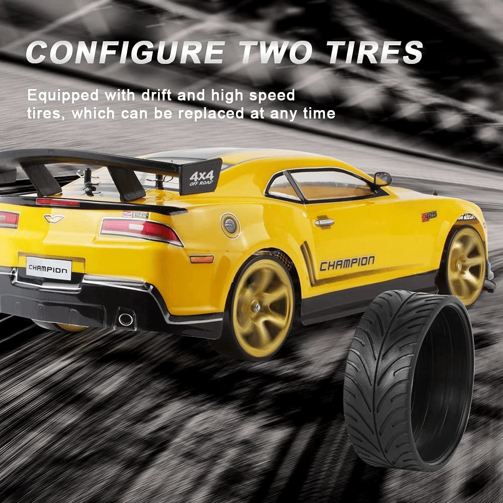 WOLWES Veicolo RC Auto da corsa RC ad alta velocità da 70 km/h 2,4 GHZ, camion giocattolo elettrico Auto da corsa sportiva RC, durata della batteria di 40 minuti con doppie batterie 4WD RC Buggy, rega