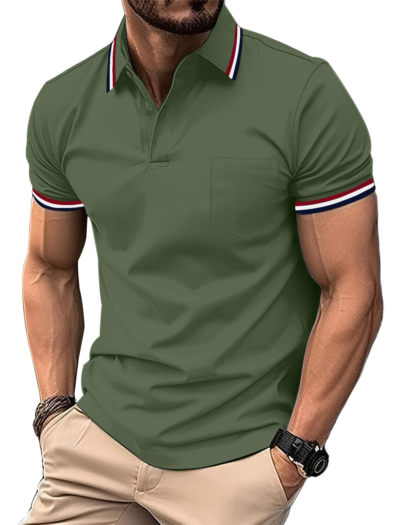 LLdress Polo Uomo Maniche Corte Pacco da 3 Polo da Golf Tennis T Shirt Leggera e Traspirante