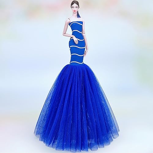 Miniatura 2 de Vestido de novia de princesa de moda, vestido de fiesta, ropa para muñeca de 11.5 pulgadas, vestidos de cola de pez 16, accesorios para muñecas