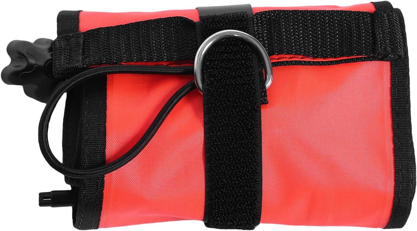 Keenso Dive Flag, Surface Marker Buoy Dive Buoy Diving SMB Surface Marker 5.9FT Nylon Sea EEL Inflatable Diving Safety Marker Signal Tube with Air Release Valve