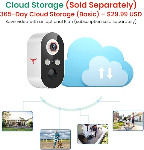 Miniatura 8 de Cámara de seguridad inalámbrica de 1080p con detección humana AI, visión nocturna, conversación bidireccional, almacenamiento en la nube, solo WiFi