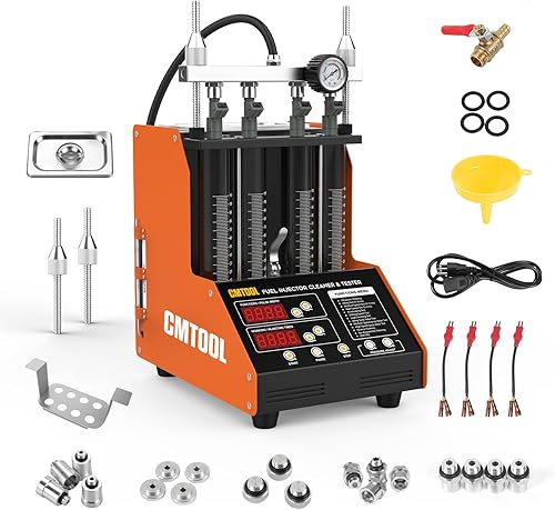 CMTOOL 12 funciones, máquina de prueba de inyector de combustible ultrasónico, kit de limpieza y prueba de inyector de 4 cilindros de 70 W, 9 modos