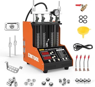 CMTOOL Fuel Injector Cleaner Machine, Ultrasonic Cleaning Kit, 9 Test Modes, Auto Fuel Injector Cleaner and Tester, Motorcycle Automotive Tool, 800ml Ultrasonic Tank