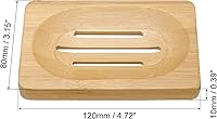 Vista 2 de uxcell Jabonera de madera, bandeja de jabón de bambú natural con autodrenante para baño, bañera, fregadero de cocina, 2
