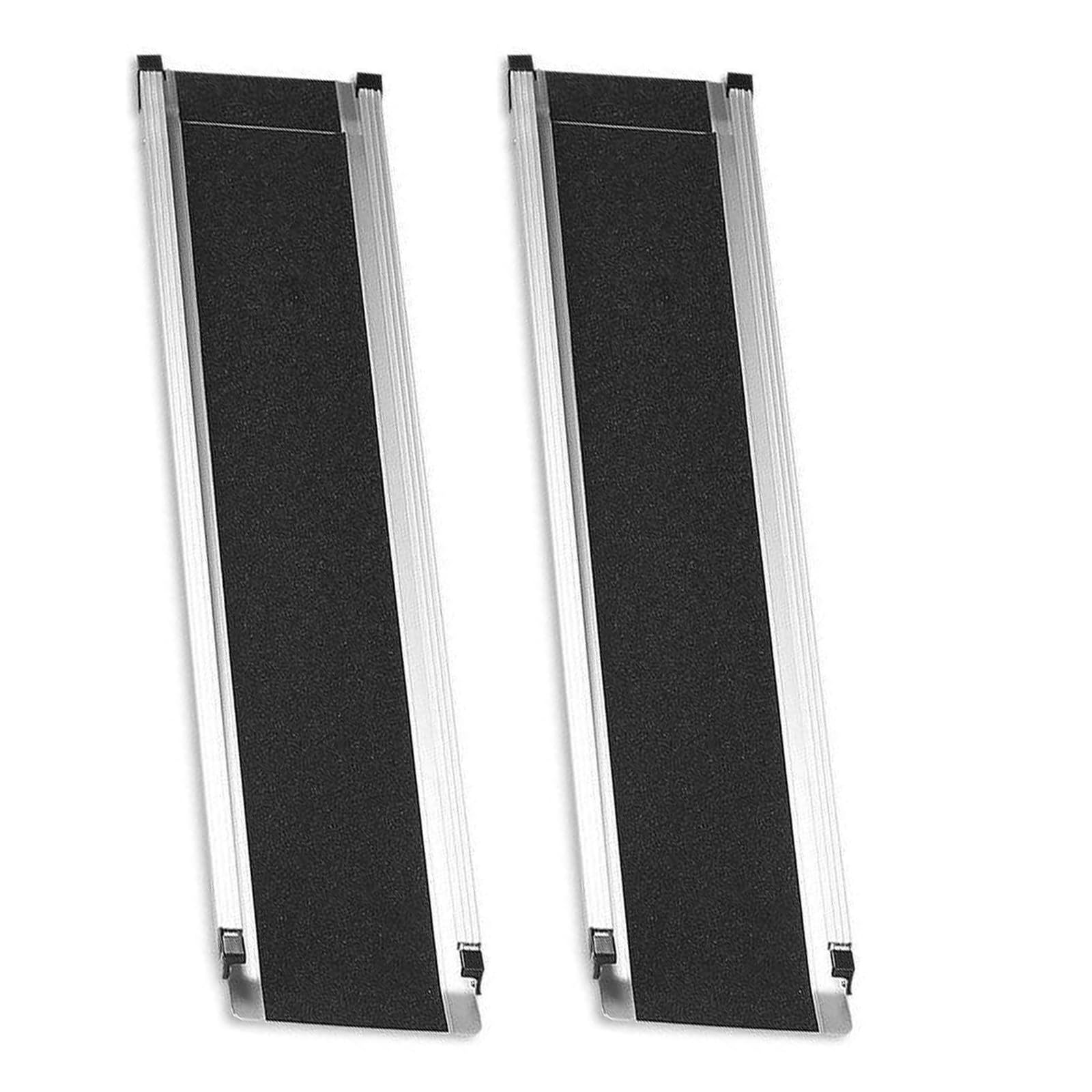 Rampa telescópica para silla de ruedas de 7 pies, rampa de umbral de aluminio portátil ajustable, rampa plegable para scooter de movilidad con superficie antideslizante para puerta del hogar