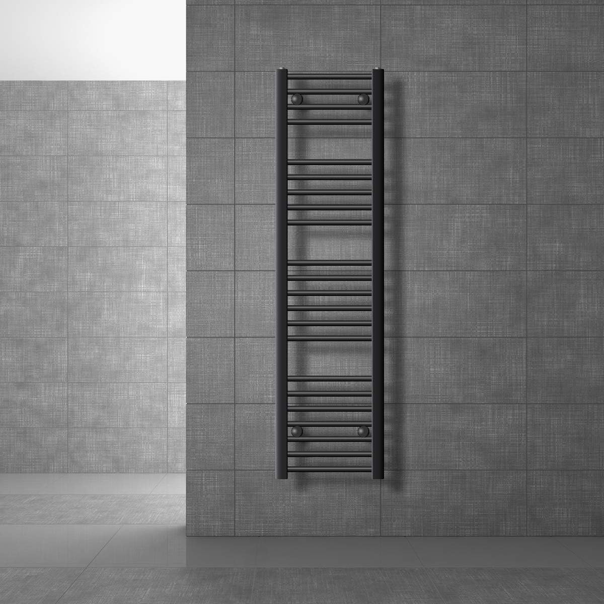 Radiatore Scaldasalviette ECD Germany 300x800 Mm Antracite - Per Bagno Con Attacco Laterale - Foto 6