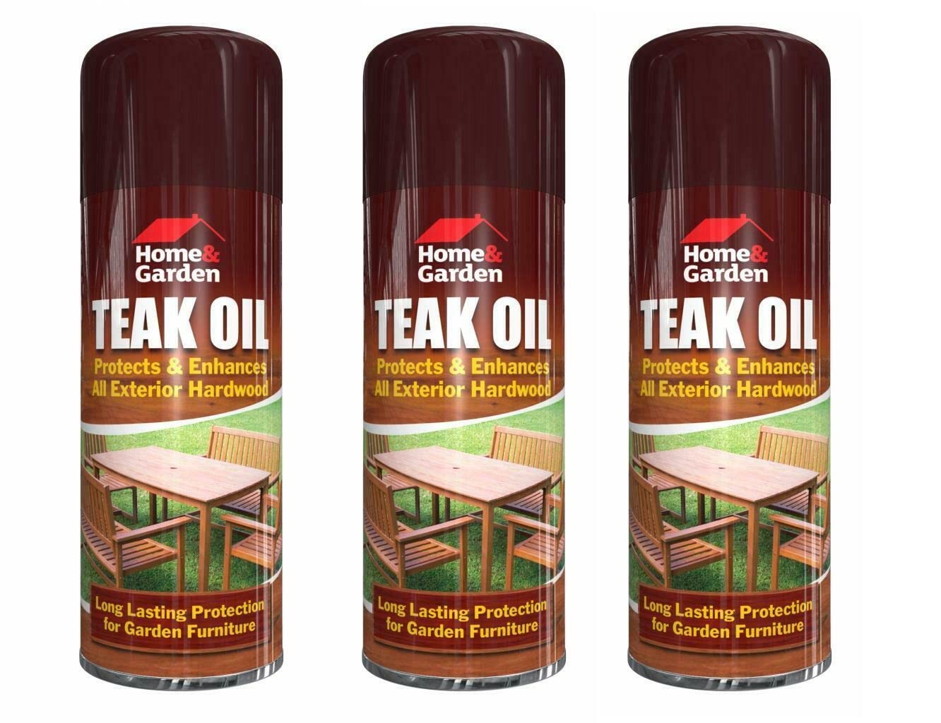 YSAMAX 400 ML Teak Oil Spray Bottle Natural Wood Varnish for Furniture Hardwood Decking Long Lasting Protection (Pack of 3)
