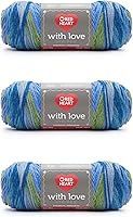 Vista 35 de Red Heart with Love - Hilo de seda de maíz, paquete de 3 unidades de 6.98 oz/7 onzas, acrílico, 4 medianos (peinado), 370 yardas, tejido/ganchillo